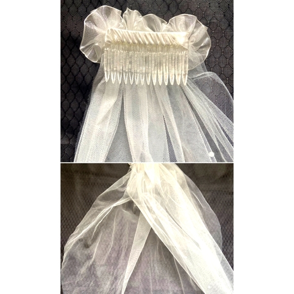 Edgehill Collection Accessories | Girls Veil - Two-Layer Pearl Detail Headpiece - Picture 5 of 12